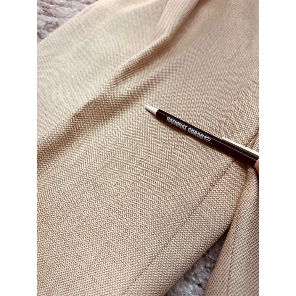 Polo Ralph Lauren Dress Pants Men 34x29 Tan Pleated Cuffed Basketweave Vintage